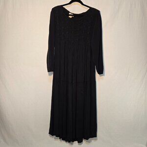 Vintage EXPO Fairy Grunge BLACK Handmade Ruched Tear Max Dress Size S/M Made USA